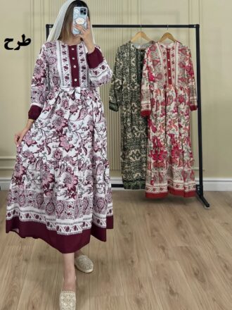 پیراهن ساحلی فلور مادر طرح 1
