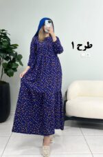 پیراهن ساحلی کرپ پفکی نرگس طرح 1