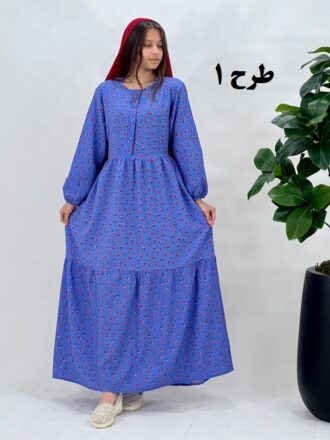 پیراهن ساحلی کرپ پفکی آیدا طرح 1