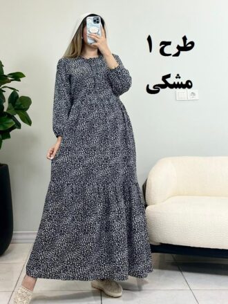 پیراهن ساحلی کرپ پفکی آیرا طرح 1