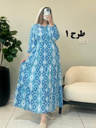 پیراهن ساحلی فلور مینا طرح 1