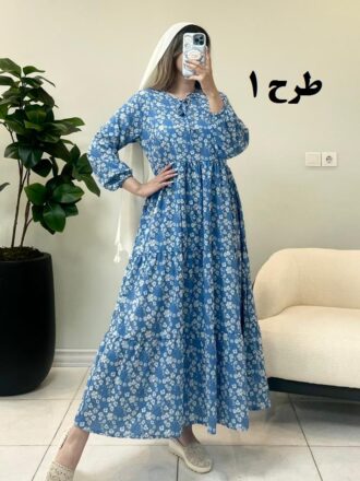 پیراهن ساحلی فلور بهار طرح 1