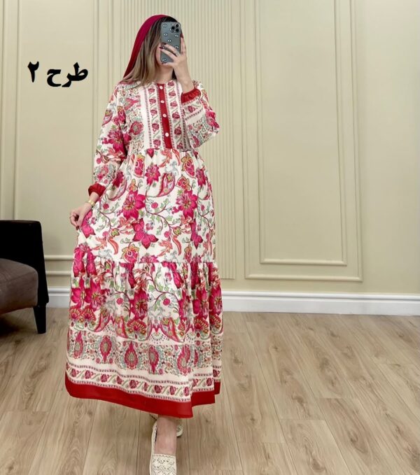 پیراهن ساحلی فلور مادر طرح 2