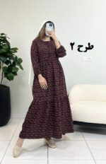 پیراهن ساحلی کرپ پفکی یاس طرح 2