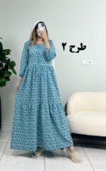پیراهن ساحلی کرپ پفکی لاوین طرح 2