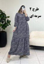 پیراهن ساحلی کرپ پفکی آیرا طرح 2