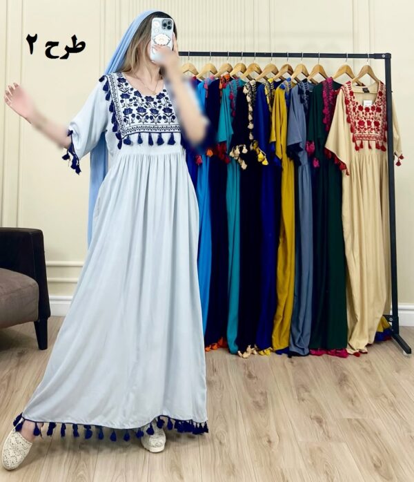 پیراهن وارداتی مودیت گلابتون طرح 2