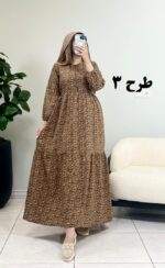 پیراهن ساحلی کرپ پفکی مادر طرح 3