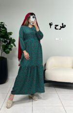 پیراهن ساحلی کرپ پفکی نرگس طرح 4