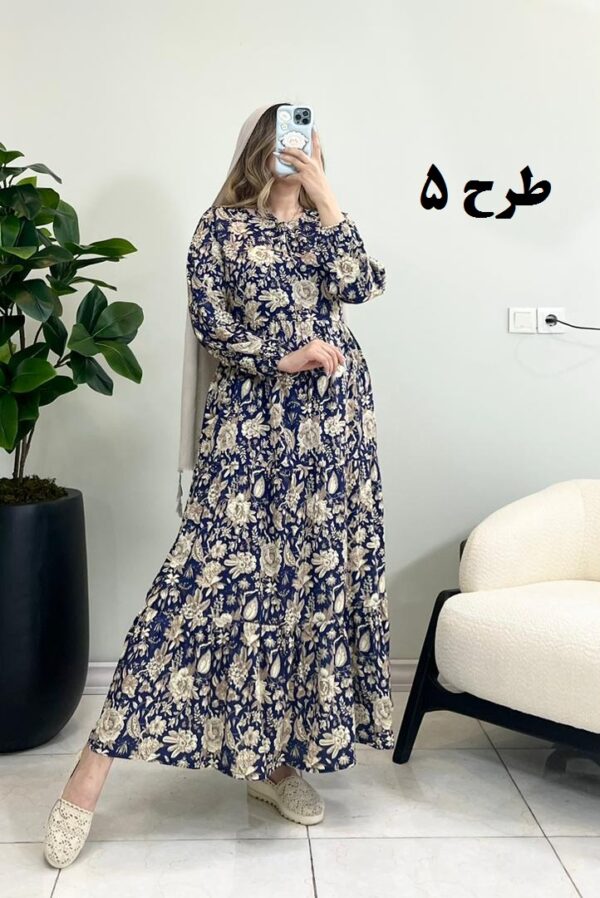 پیراهن ساحلی فلور گلبهار طرح 5