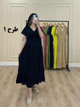پیراهن وارداتی سلن آستین کوتاه سیتا طرح 1