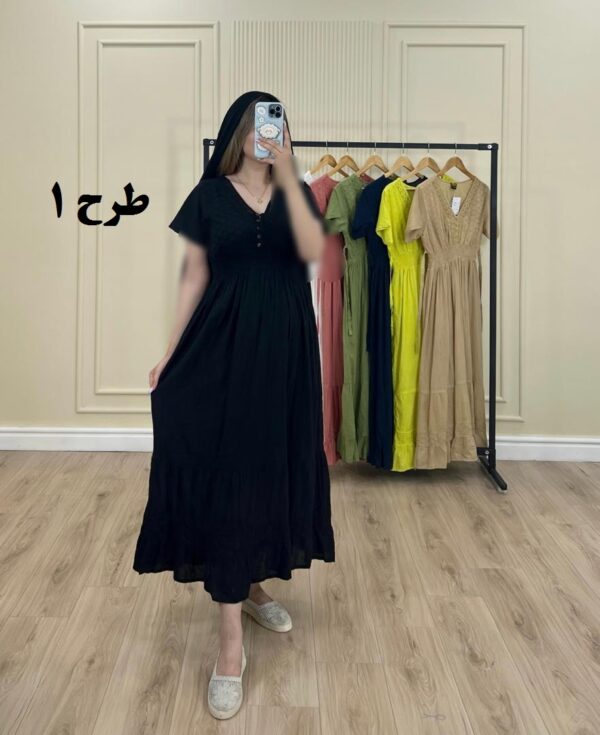 پیراهن وارداتی سلن آستین کوتاه سیتا طرح 1