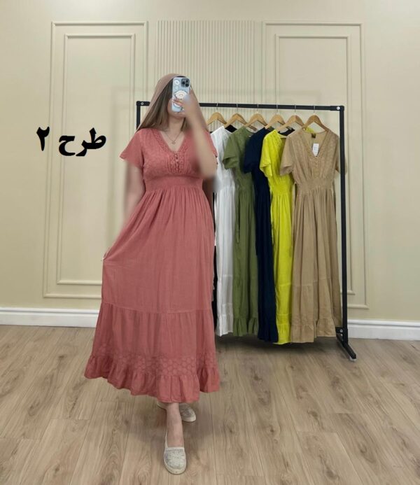 پیراهن وارداتی سلن آستین کوتاه سیتا طرح 2