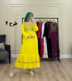 پیراهن وارداتی سلن آستین بلند لادن طرح 4