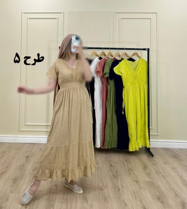 پیراهن وارداتی سلن آستین کوتاه سیتا طرح 5